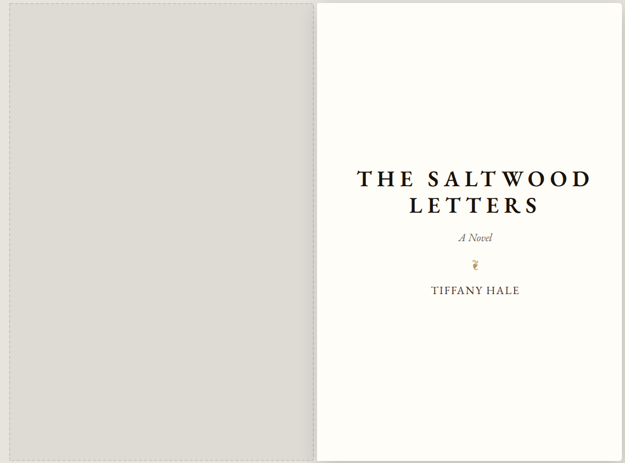 Two facing 6 by 9 inch print pages previewed side by side, showing a chapter opening laid out as it will appear in the printed book