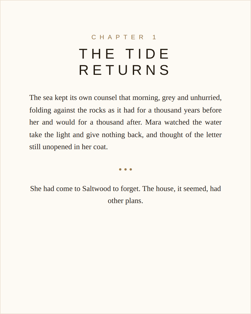 Chapter opener in the Modern theme, a clean contemporary layout with a bold sans-serif heading